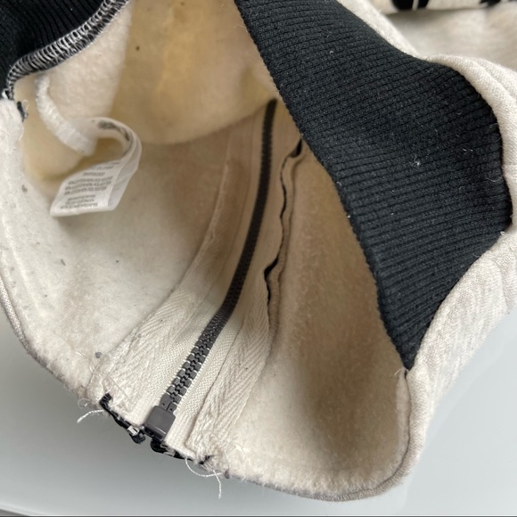 Timberland Sweat Pants Set Jacket Hoodie Cream Black 2 PC - Picture 6 of 8